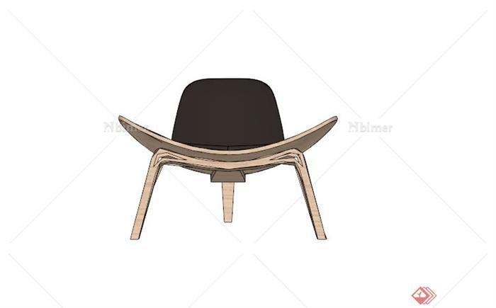 现代创意木制椅子SU模型