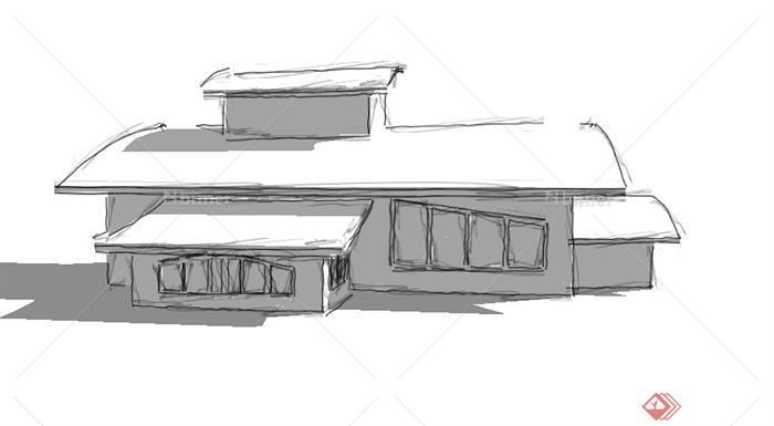 某小型多层居住建筑SU模型设计