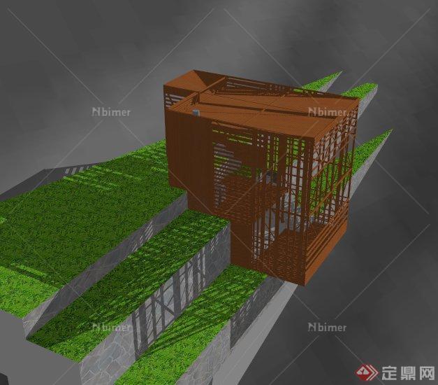 某山地特殊管制休息小屋SU模型