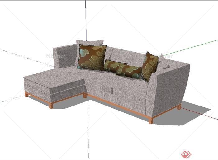 某现代风格室内住宅详细沙发设计SU模型[原创]