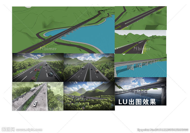 高速公路大桥特大桥山区公路模型图片