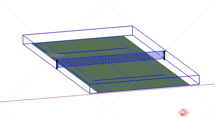 某运动场网球场设计SU模型素材