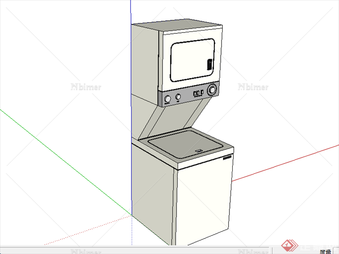 某现代风格洗衣机干衣机设计SU模型素材3