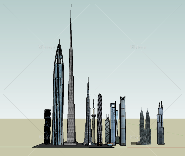 全球最高的超高层建筑SketchUp模型建筑免费下载