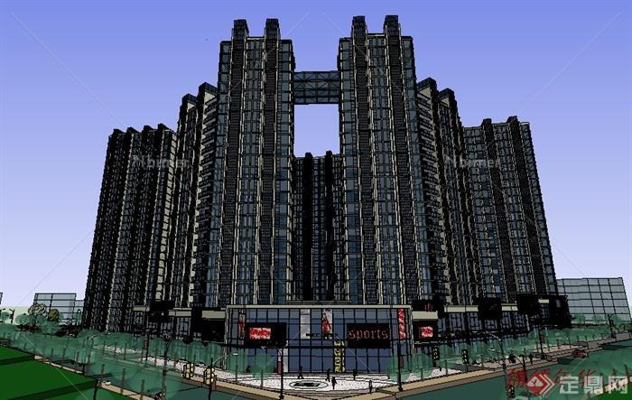 某高层商住小区建筑景观设计xu整体模型[原创]