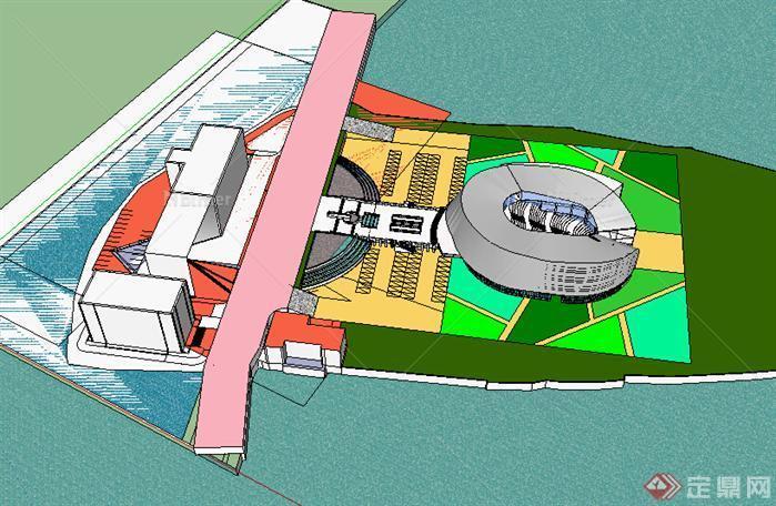 某现代博物馆建筑设计方案SU模型2