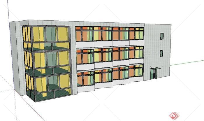 某三层办公楼建筑设计su模型