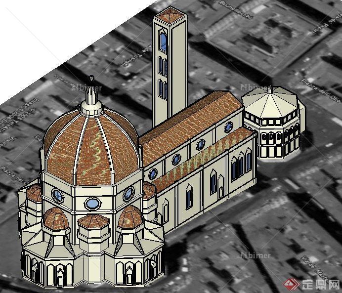 某欧式风格大教堂建筑设计su模型