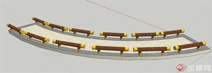 弧形平桥设计SU模型