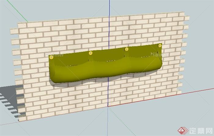 某一室内空间背景墙设计su模型