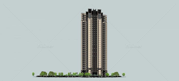 新古典风格高层住宅楼(76456)su模型下载