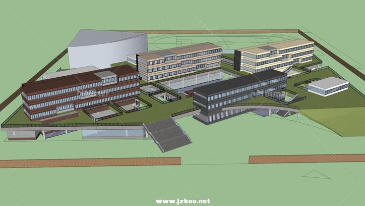 一所中学建筑设计模型