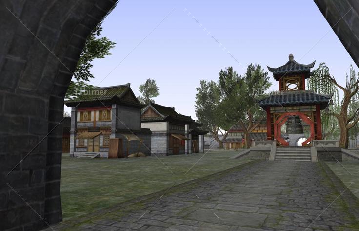 游戏场景--诛仙河阳城全景(39457)su模型下载