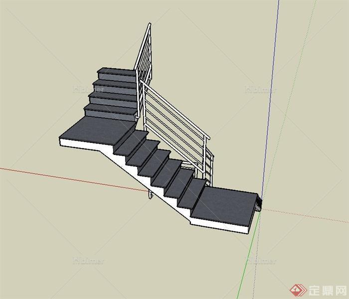 某现代风格详细建筑楼梯设计su模型[原创]