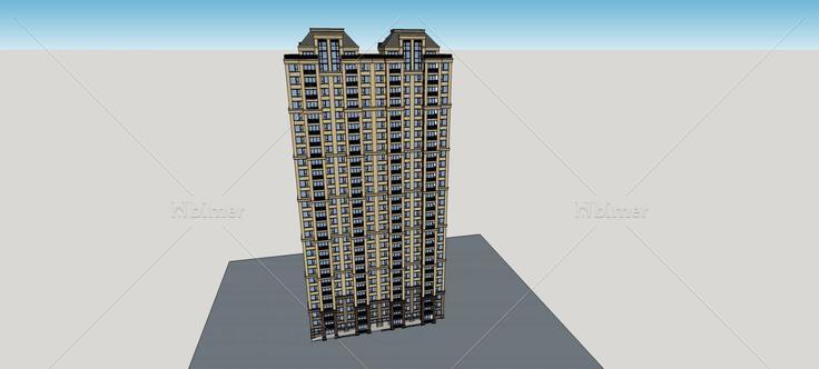 简欧风格高层住宅楼(74027)su模型下载