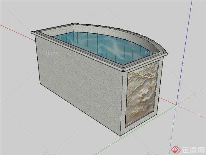 石水缸设计su模型