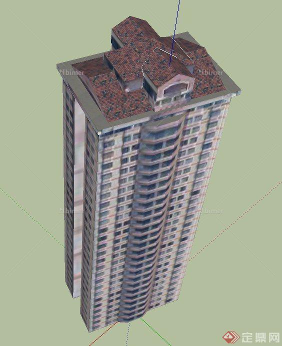 现代某超高层住宅建筑设计SU模型