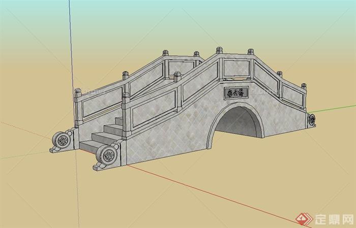 现代拱桥、桥梁设计su模型