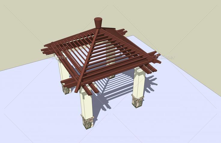 木制小亭(45281)su模型下载