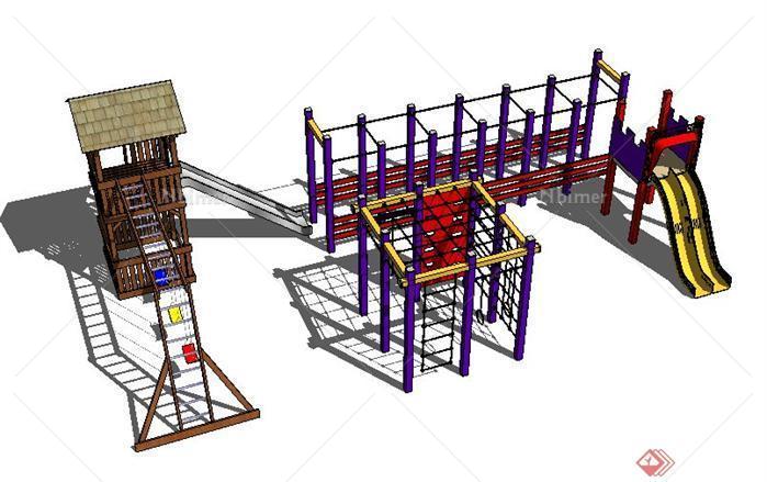 2套个性游乐设施SketchUp(SU)3D模型