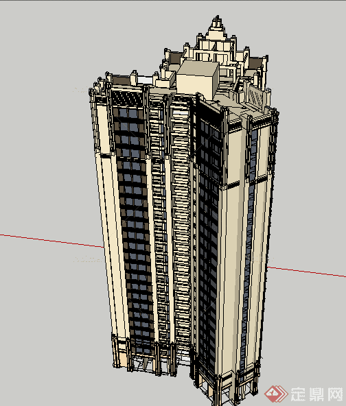 某地区高层住宅建筑su模型[原创]