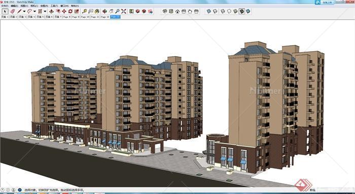 某居住小区商住建筑设计SU模型