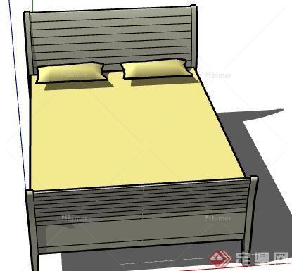 一张双人床设计的SU模型素材