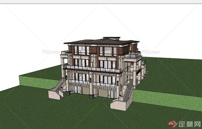 7种不同的别墅建筑设计su模型