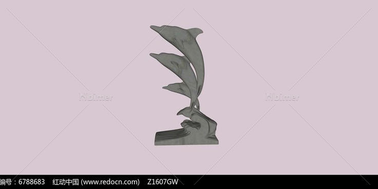 踏浪海豚雕塑小品