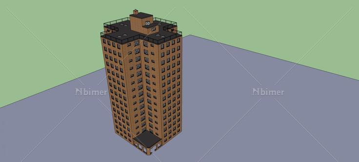 现代高层住宅公寓(74659)su模型下载