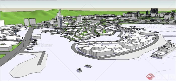 某滨海中心城市规划设计SU模型[原创]