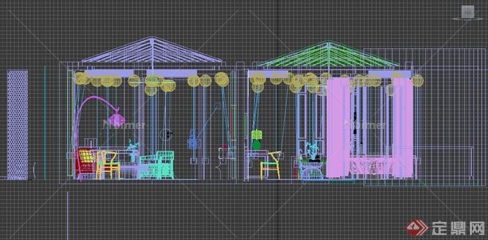 某新中式住宅卧室装潢设计3DMAX模型