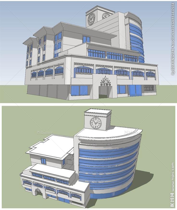 商场建筑草图大师SU模型图片