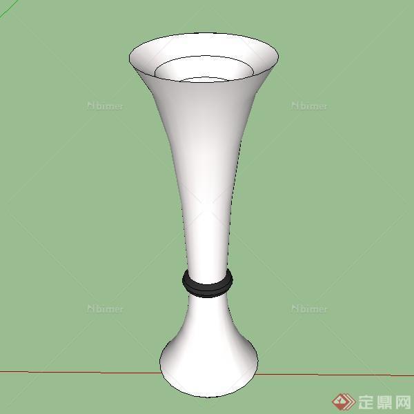 一个细高腰花钵瓶设计的SU模型