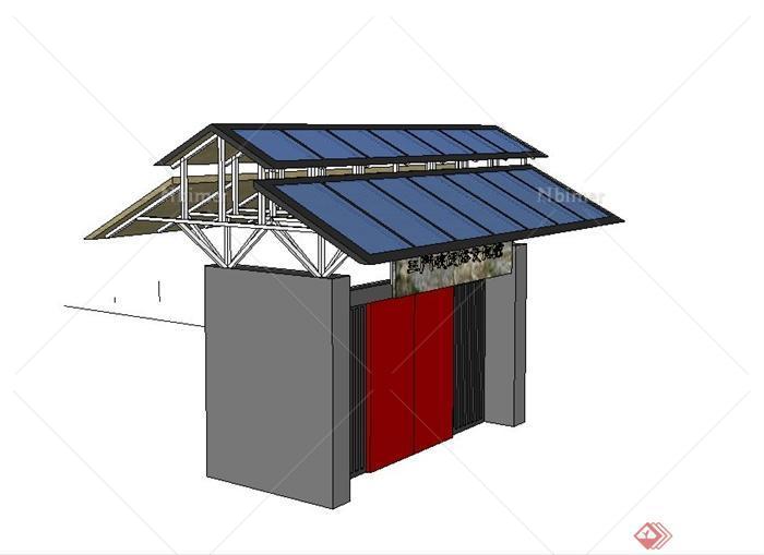 某博物馆建筑大门设计SU模型