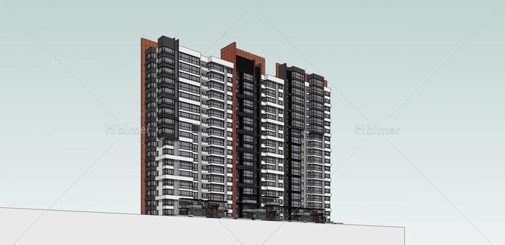 现代高层住宅楼(36526)su模型下载