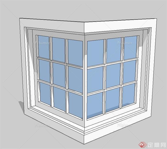 现代建筑节点折叠窗子设计SU模型[原创]