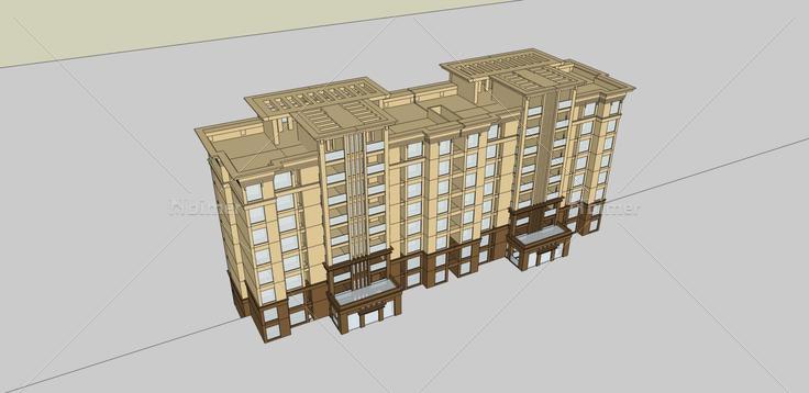 欧式小高层住宅楼(36811)su模型下载