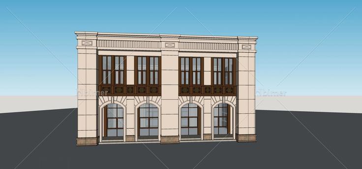 法式小商业楼(69388)su模型下载