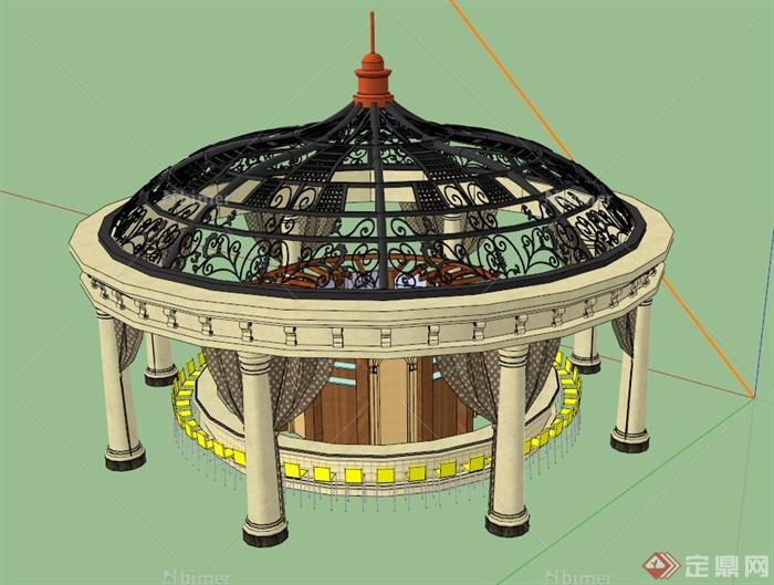 欧式饮亭设计SU模型