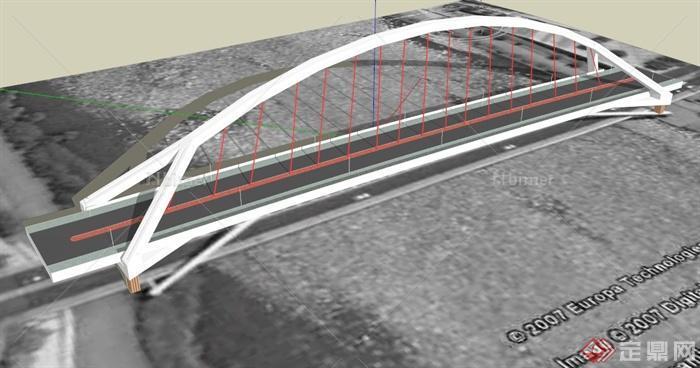 某可收放车行桥建筑设计SU模型