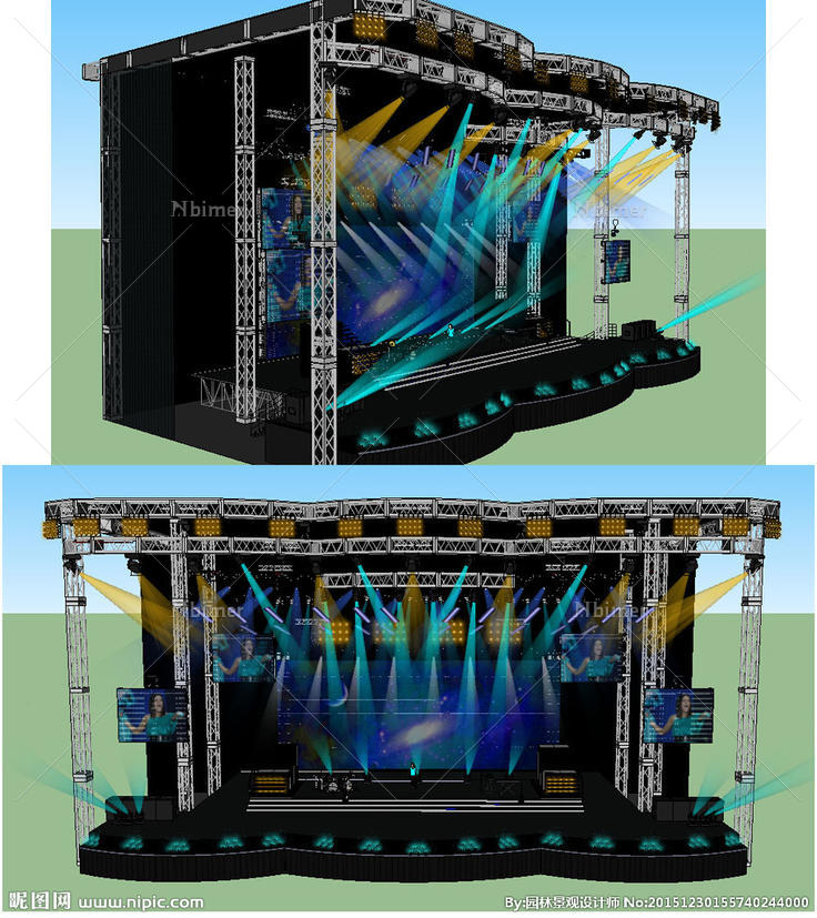 舞台舞美设计SU草图大师模型图片