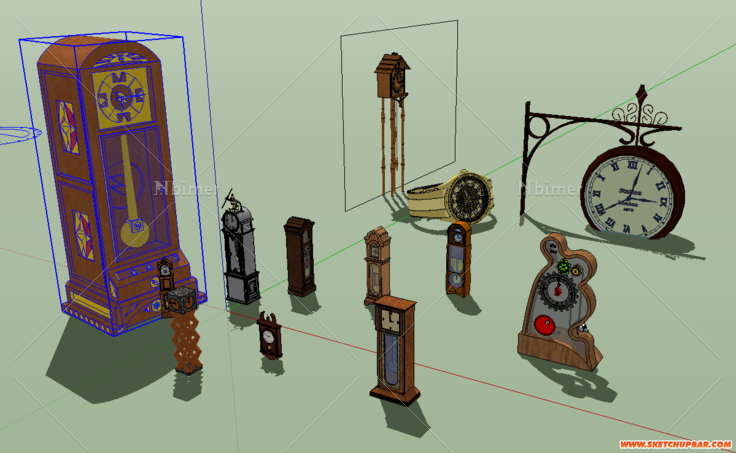 搞室内设计的来拿钟表模型(su)。共64个。