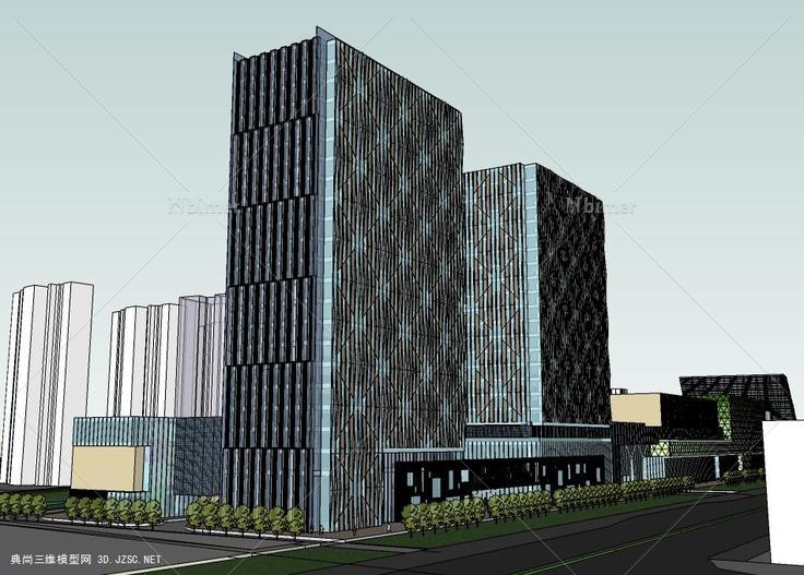 1常州办公楼方案模型设计 高层办公楼su模型