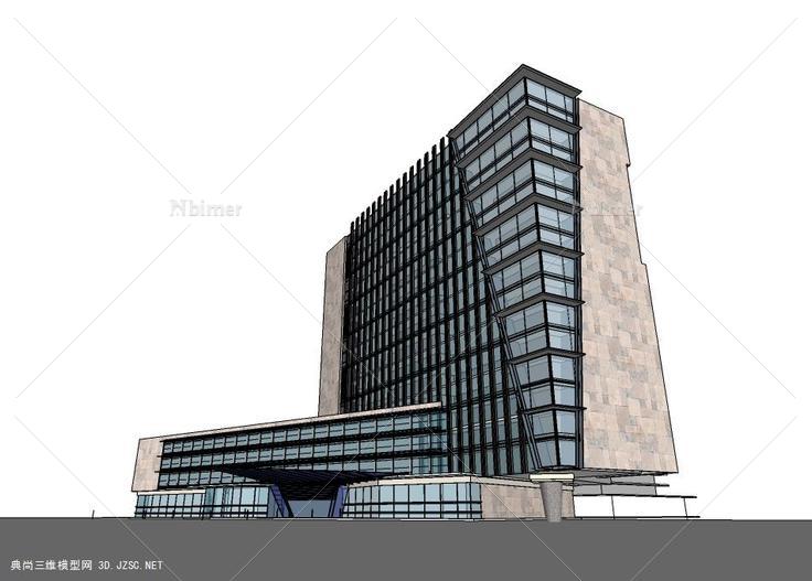 0723公建现代办公平面立面总图人视1 高层办公楼