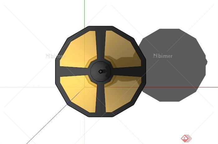 现代铁艺小台灯设计SU模型