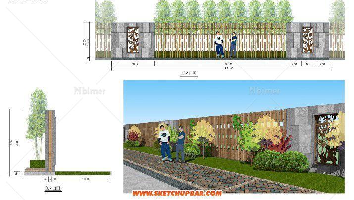 原创围墙设计模型