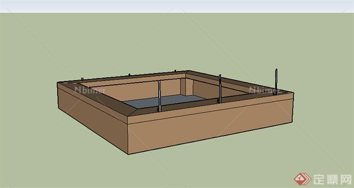某简易花池设计SU模型素材