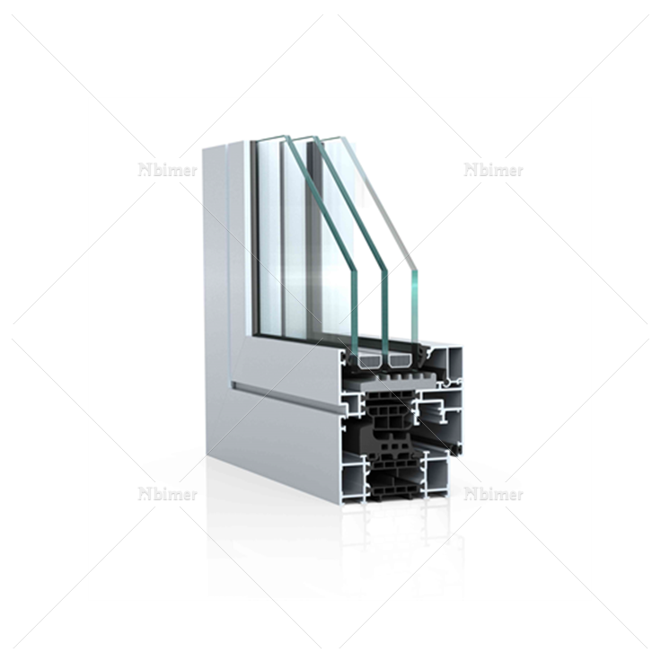 断桥铝夹层玻璃窗口-75mm
