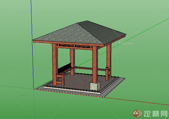 某现代风格园林小亭子设计SU模型
